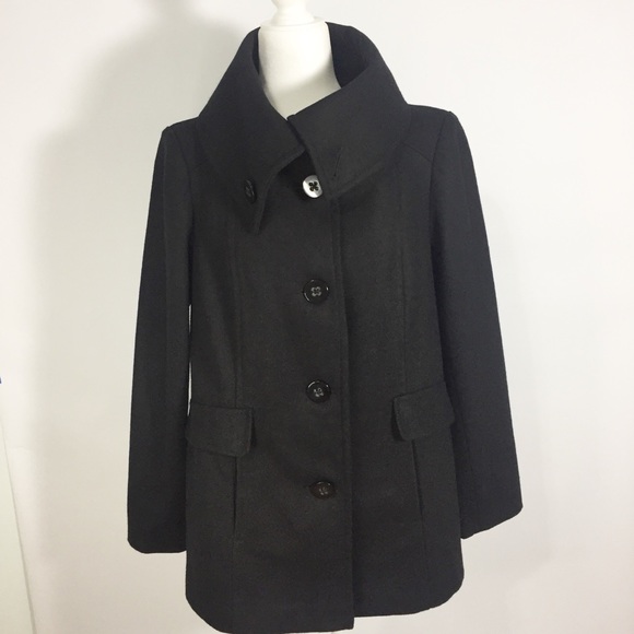 Weather Tamer Jacket Medium Black Wool Mix Womens - Picture 1 of 10